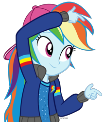 Size: 5993x7074 | Tagged: safe, artist:mandash1996, character:rainbow dash, episode:get the show on the road, eqg summertime shorts, g4, my little pony: equestria girls, my little pony:equestria girls, absurd resolution, clothing, female, finger gun, finger guns, rapper dash, simple background, solo, transparent background, vector