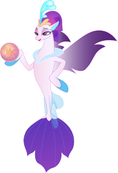 Size: 2202x3216 | Tagged: safe, artist:infinitewarlock, character:queen novo, species:seapony (g4), my little pony: the movie (2017), female, orb, queen novo's orb, raised eyebrow, simple background, solo, transparent background, vector