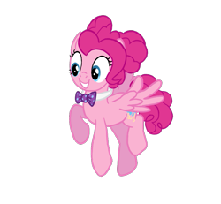 Size: 913x842 | Tagged: safe, artist:flipwix, character:pinkie pie, oc, oc:pink taffy skies, species:pegasus, species:pony, alternate cutie mark, alternate hairstyle, alternate universe, bow tie, female, grin, hilarious in hindsight, mare, pegasus pinkie pie, race swap, simple background, smiling, solo, the flutterby effect, transparent background
