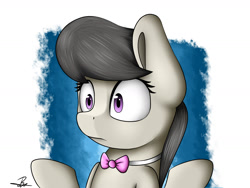 Size: 1600x1200 | Tagged: safe, artist:supermoix, character:octavia melody, species:earth pony, species:pony, confused, female, mare, simple background, solo