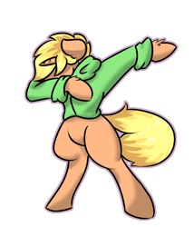 Size: 1200x1400 | Tagged: safe, artist:tartsarts, oc, oc only, oc:jai heart, species:pony, species:unicorn, clothing, commission, dab, hoodie, meme, simple background, solo, transparent background