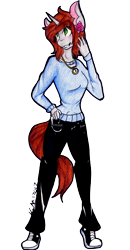 Size: 1682x3223 | Tagged: safe, artist:mscolorsplash, oc, oc only, species:anthro, species:earth pony, species:plantigrade anthro, species:pony, converse, flower, flower in hair, shoes, solo, traditional art