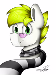 Size: 1200x1600 | Tagged: safe, artist:supermoix, oc, oc only, oc:smash, species:pony, clothing, colt, glasses, male, scarf, simple background, solo, white background, yellow