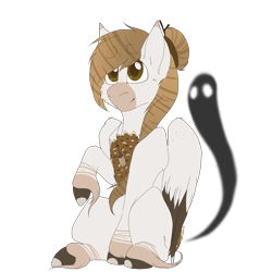 Size: 1742x1742 | Tagged: safe, artist:dollpone, oc, oc only, species:pegasus, species:pony, ghost, male, simple background, sitting, solo, stallion, transparent background