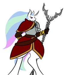 Size: 1200x1400 | Tagged: safe, artist:tartsarts, character:princess celestia, species:alicorn, species:anthro, species:pony, armor, commission, dark souls, female, simple background, solo, transparent background, weapon