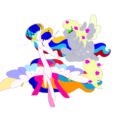 Size: 1044x940 | Tagged: safe, artist:goatpaste, character:derpy hooves, character:princess celestia, species:pony, ship:derpylestia, female, lesbian, shipping, simple background, transparent background