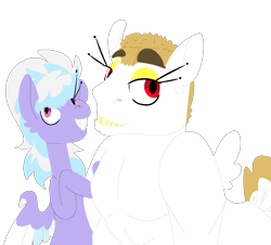 Size: 888x802 | Tagged: safe, artist:goatpaste, character:bulk biceps, character:cloudchaser, species:pony, cloudrage, female, male, shipping, simple background, straight, transparent background