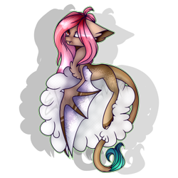 Size: 2000x2000 | Tagged: safe, artist:eclispeluna, oc, oc only, oc:nightingale, species:pony, cloud, female, high res, simple background, solo, transparent background, wyvern