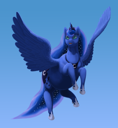 Size: 1250x1353 | Tagged: safe, artist:soobel, character:princess luna, species:alicorn, species:pony, blue background, fat, female, mare, princess moonpig, simple background, solo, thick