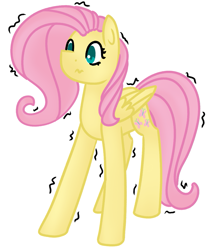 Size: 1045x1191 | Tagged: safe, artist:azure-quill, character:fluttershy, species:pony, female, shaking, shivering, simple background, solo, wavy mouth, white background