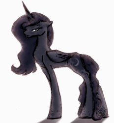 Size: 1516x1637 | Tagged: safe, artist:remains, character:princess luna, female, friesian horse, simple background, solo, white background