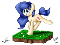 Size: 1600x1200 | Tagged: safe, artist:supermoix, oc, oc:aural sea, beautiful, blue eyes, cute, grass, simple background, solo