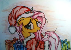 Size: 1956x1377 | Tagged: safe, artist:tomek2289, character:fluttershy, christmas, costume