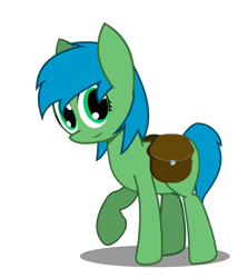 Size: 1300x1517 | Tagged: safe, artist:darksoma, oc, oc:adamina, species:earth pony, species:pony, custom flash puppet, cute, flash puppet, happy, lined, original character do not steal, pose, project world, raised hoof, saddle bag, simple background, smiling, solo, transparent background, world
