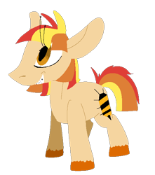 Size: 532x602 | Tagged: safe, artist:goatpaste, oc, oc only, oc:honey cove, parent:toe-tapper, parent:torch song, parents:torchtapper, offspring, simple background, solo, transparent background