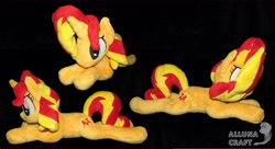 Size: 5300x2878 | Tagged: safe, artist:allunacraft, character:sunset shimmer, species:pony, high res, irl, photo, plushie, prone, solo