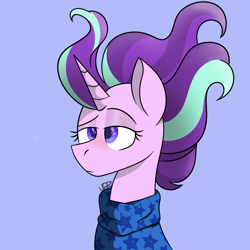 Size: 1000x1000 | Tagged: safe, artist:vale-bandicoot96, character:starlight glimmer, species:pony, species:unicorn, clothing, female, messy mane, pajamas, solo