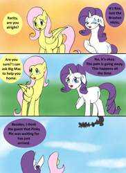Size: 1000x1374 | Tagged: safe, artist:emilou1985, character:fluttershy, character:rarity, species:pony, comic:signs, carriage, comic, pregnant