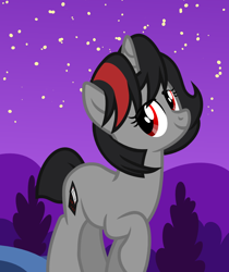 Size: 764x910 | Tagged: safe, artist:pony-paint, oc, oc only, species:pony, species:unicorn, female, mare, night, raised hoof, show accurate, solo, stars