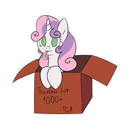 Size: 1024x1024 | Tagged: safe, artist:tails-doll-lover, character:sweetie belle, candy cane, cardboard box, teenage crusaders answers, teenager, tumblr