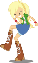 Size: 696x1147 | Tagged: safe, artist:iamsheila, character:applejack, character:rainbow dash, my little pony:equestria girls, boots, female, fist pump, fusion, recolor, shoes, simple background, solo, transparent background