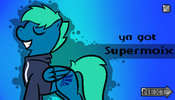 Size: 700x400 | Tagged: safe, artist:supermoix, oc, oc:supermoix, species:pony, banned from equestria daily, simple background, solo
