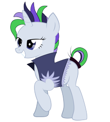 Size: 6812x7536 | Tagged: safe, artist:drarkusss0, oc, oc only, oc:york ink, parent:inky rose, parent:moonlight raven, parents:inkyraven, species:pony, species:unicorn, icey-verse, absurd resolution, clothing, commission, female, jacket, leather jacket, magical lesbian spawn, mare, offspring, simple background, solo, transparent background, vector