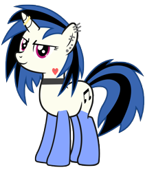 Size: 5901x7000 | Tagged: safe, artist:birthofthepheonix, artist:icey-wicey-1517, edit, character:dj pon-3, character:vinyl scratch, species:pony, species:unicorn, absurd resolution, choker, clothing, ear piercing, earring, female, goth, heart, horn ring, implied lesbian, implied scratchtavia, implied shipping, jewelry, mare, piercing, simple background, socks, solo, stockings, tattoo, thigh highs, transparent background