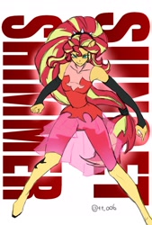 Size: 1377x2039 | Tagged: safe, artist:oberon826, character:sunset shimmer, g4, my little pony: equestria girls, my little pony:equestria girls, clothing, female, kill la kill, ponied up, see-through skirt, solo, wip