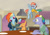 Size: 5168x3600 | Tagged: safe, artist:theravencriss, character:bow hothoof, character:rainbow dash, character:scootaloo, character:windy whistles, species:pegasus, species:pony, newbie artist training grounds, g4, atg 2018, family, female, filly, flying, male, mare, one eye closed, open mouth, profile, scootalove, signature, smiling, spread wings, stallion, wings, wonderbolts jacket, young