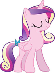 Size: 2563x3409 | Tagged: safe, artist:birthofthepheonix, artist:brony-works, edit, editor:slayerbvc, character:princess cadance, species:alicorn, species:pony, episode:a canterlot wedding, g4, my little pony: friendship is magic, alternate hairstyle, bow, eyes closed, female, loose hair, simple background, solo, tail bow, teen princess cadance, teenager, transparent background, vector, vector edit