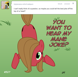 Size: 809x800 | Tagged: safe, artist:diegotan, oc, oc:pun, species:earth pony, species:pony, ask pun, ask, female, mare, pun, solo