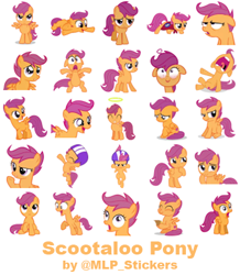 Size: 364x418 | Tagged: safe, artist:mlpcreativelab, character:scootaloo, species:pegasus, species:pony, episode:forever filly, episode:sleepless in ponyville, episode:the break up break down, episode:the show stoppers, g4, my little pony: friendship is magic, simple background, telegram sticker, white background