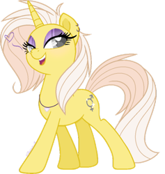 Size: 600x632 | Tagged: safe, artist:shiiazu, base used, oc, oc only, oc:sunset skies, species:pony, drag queen, jewelry, looking at you, makeup, male, simple background, solo, stallion, transparent background, trap