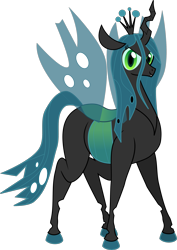 Size: 2071x2921 | Tagged: safe, artist:shitigal-artust, character:queen chrysalis, species:changeling, species:pony, changeling queen, chunkling, female, hoers, looking at you, mare, simple background, solo, transparent background
