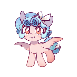 Size: 700x700 | Tagged: safe, artist:lemonheart, artist:unicornpo0p, character:cozy glow, species:pegasus, species:pony, bow, female, filly, hair bow, looking at you, pure concentrated unfiltered evil of the utmost potency, simple background, solo, tail bow, white background