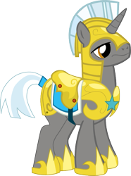Size: 513x690 | Tagged: safe, artist:a01421, species:pony, species:unicorn, armor, helmet, hoof shoes, male, royal guard, royal guard armor, saddle, simple background, solo, stallion, tack, transparent background, unicorn royal guard, vector