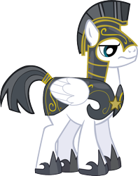 Size: 598x760 | Tagged: safe, artist:a01421, oc, species:pegasus, species:pony, armor, frown, helmet, hoof shoes, male, marshall, pegasus royal guard, royal guard, royal guard armor, simple background, solo, stallion, transparent background, vector