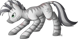 Size: 4000x2029 | Tagged: safe, artist:starlessnight22, oc, oc:xenith, species:pony, species:zebra, fallout equestria, chest fluff, cutie mark, ear fluff, fanfic, fanfic art, female, hooves, injured, inkscape, mare, scar, simple background, solo, transparent background, vector, zebra oc