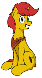 Size: 1150x2150 | Tagged: safe, artist:alexi148, oc, species:pony, species:unicorn, 2019 community collab, derpibooru community collaboration, bandana, clothing, looking at you, male, simple background, smiling, solo, stallion, transparent background
