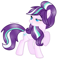 Size: 709x715 | Tagged: safe, artist:doroshll, oc, oc:snow twinkle, parent:double diamond, parent:starlight glimmer, parents:glimmerdiamond, species:earth pony, species:pony, female, mare, offspring, raised hoof, simple background, solo, transparent background