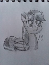 Size: 1224x1632 | Tagged: safe, artist:prinrue, oc, oc only, oc:starshine note, species:pony, grayscale, monochrome, movie accurate, sketchbook, traditional art