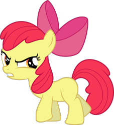 Size: 6000x6598 | Tagged: safe, artist:yetioner, character:apple bloom, species:earth pony, species:pony, absurd resolution, angry, female, filly, looking back, simple background, solo, transparent background, vector