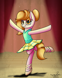 Size: 4000x5000 | Tagged: safe, artist:supermoix, oc, oc only, species:earth pony, species:pony, ballerina, ballet, cute, dancing, female, mare, present, solo, theater