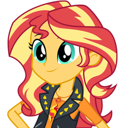 Size: 5000x5172 | Tagged: safe, artist:mlpcreativelab, character:sunset shimmer, g4, my little pony: equestria girls, my little pony:equestria girls, .ai available, .svg available, absurd resolution, clothing, female, geode of empathy, magical geodes, simple background, smiling, solo, transparent background, vector