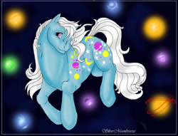 Size: 852x652 | Tagged: safe, artist:silvermoonbreeze, character:night glider (g1), g1, female, night glider (g1), solo, space, space pony, twice as fancy ponies