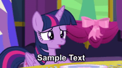 Size: 1280x720 | Tagged: safe, artist:tridashie, edit, edited screencap, screencap, character:twilight sparkle, character:twilight sparkle (alicorn), species:alicorn, species:pony, episode:no second prances, g4, my little pony: friendship is magic, :t, animated, blinking, caption, confused, dank memes, faec, female, floppy ears, friendship is musical, frown, image macro, mare, music, open mouth, pouting, raised hoof, repost, sample text, singing, solo, sound, talking, text, wat, webm, what does the fox say?, wide eyes
