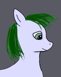 Size: 518x647 | Tagged: safe, artist:albertuha, oc, oc only, species:earth pony, species:pony, bust, earth pony oc, face, gray background, looking down, male, portrait, simple background, smiling, stallion