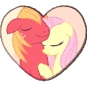 Size: 98x97 | Tagged: safe, artist:bobthelurker, artist:cosmicstardusttea, edit, character:big mcintosh, character:fluttershy, species:pony, ship:fluttermac, animated, female, gif, hug, male, shipping, simple background, straight, transparent background