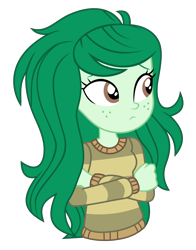 Size: 3402x4335 | Tagged: safe, artist:mandash1996, character:wallflower blush, equestria girls:forgotten friendship, g4, my little pony: equestria girls, my little pony:equestria girls, clothing, crossed arms, cute, female, flowerbetes, freckles, simple background, solo, sweater, transparent background, vector